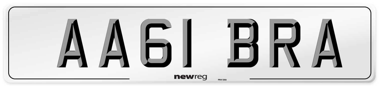 AA61 BRA Number Plate from New Reg